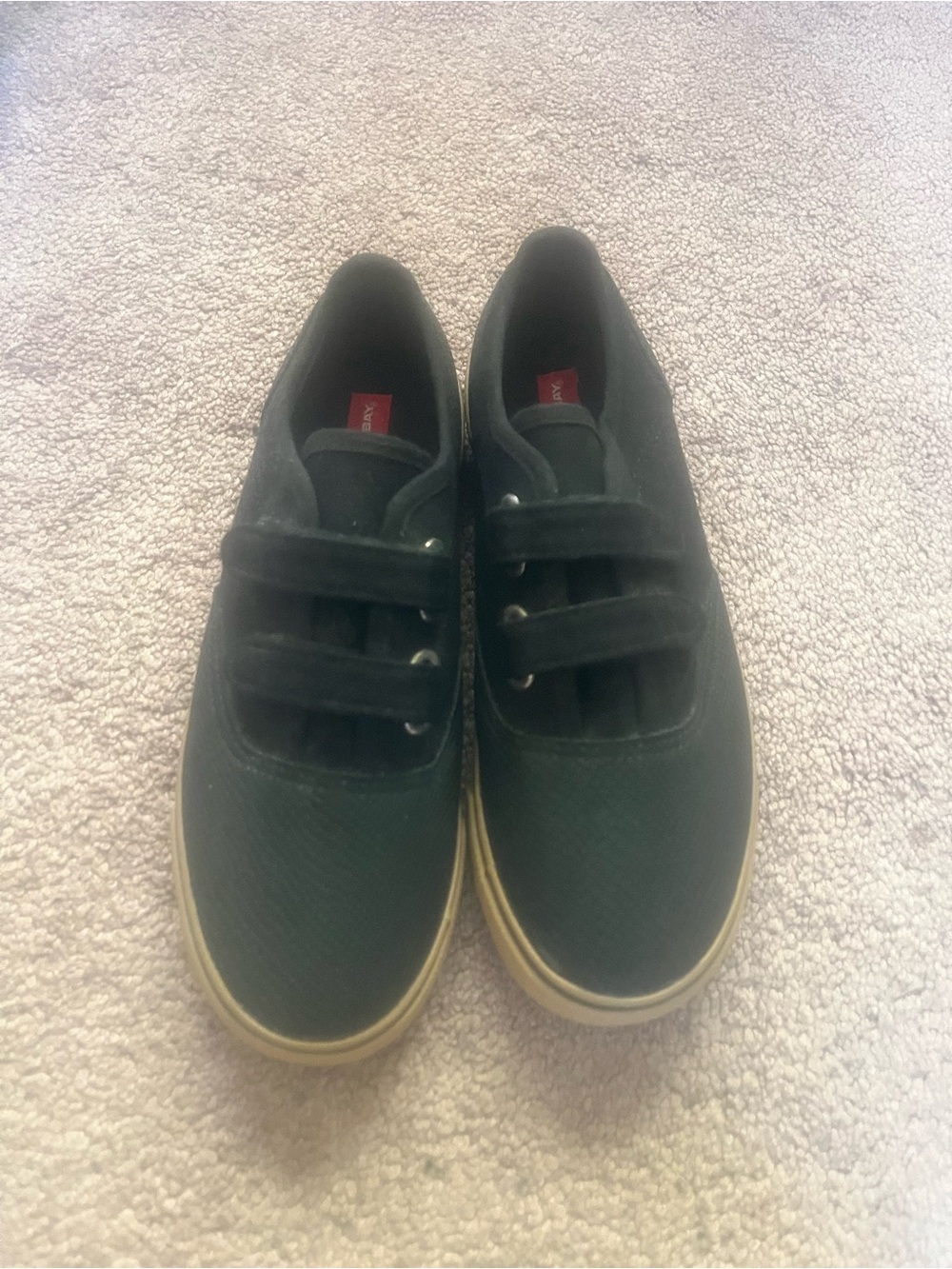 UNIONBAY Black Kids Canvas Velcro Sneakers with Tan Sole